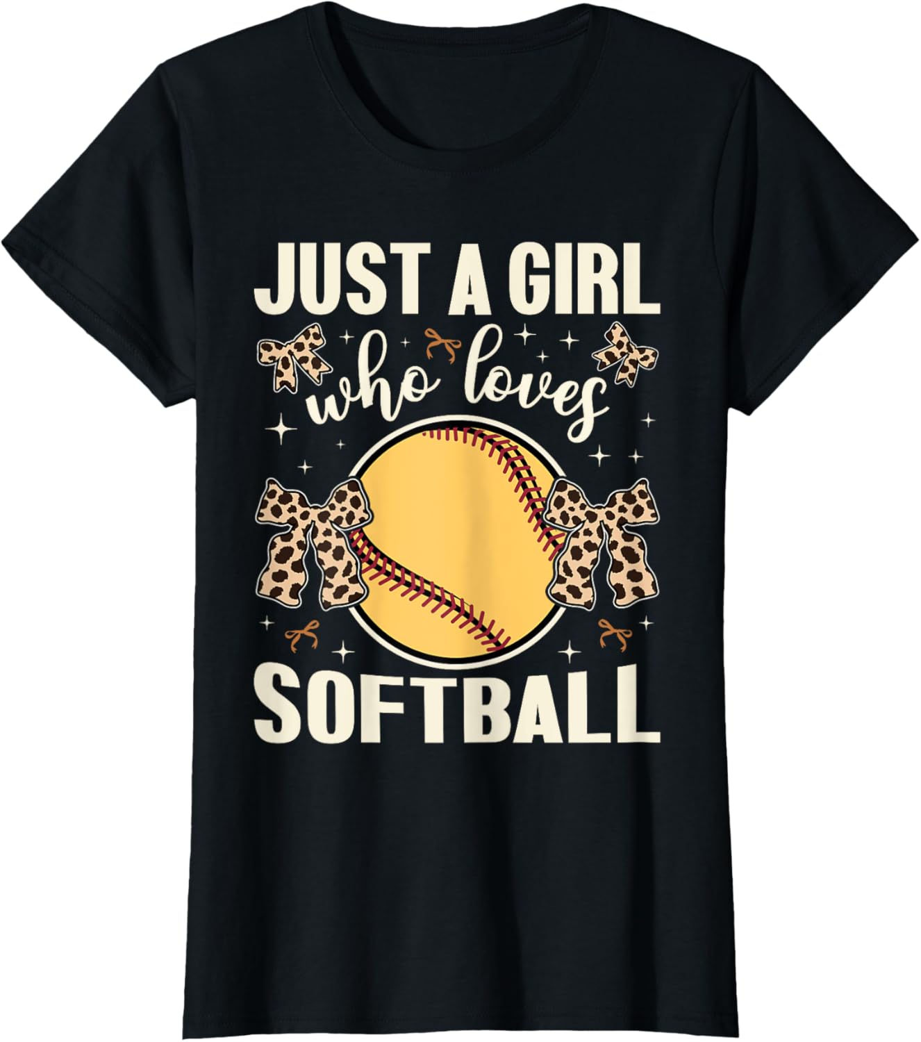 Just A Girl Who Loves Softball Cheetah Print Kids Softball Apparel Streetwear Style US Top Pick