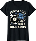 Just A Girl Who Loves Billiards Cheetah Print Kids Billiards Apparel Comfort Fit US Top Pick