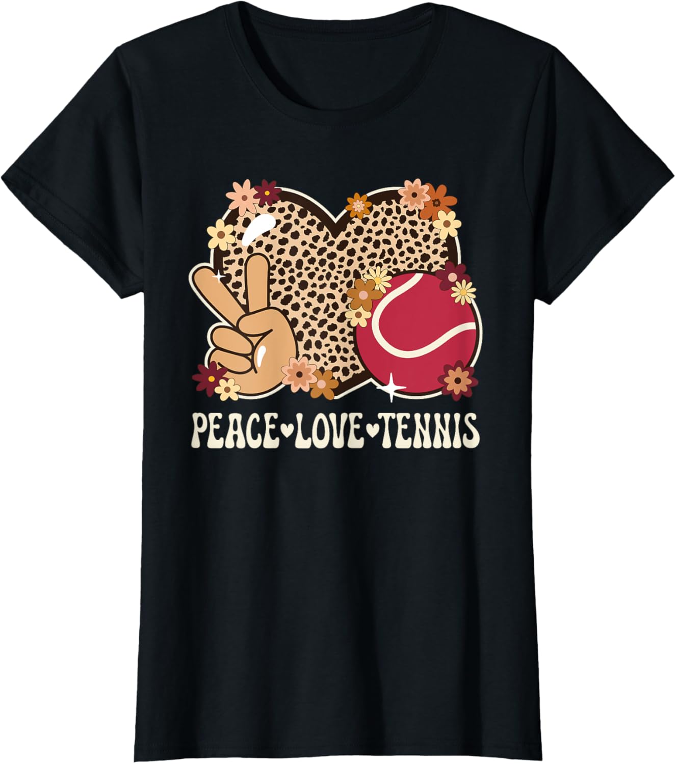 Peace Love Tennis Lover Outfit Cheetah Print Girls Tennis Apparel Viral TikTok Find Fan Favorite