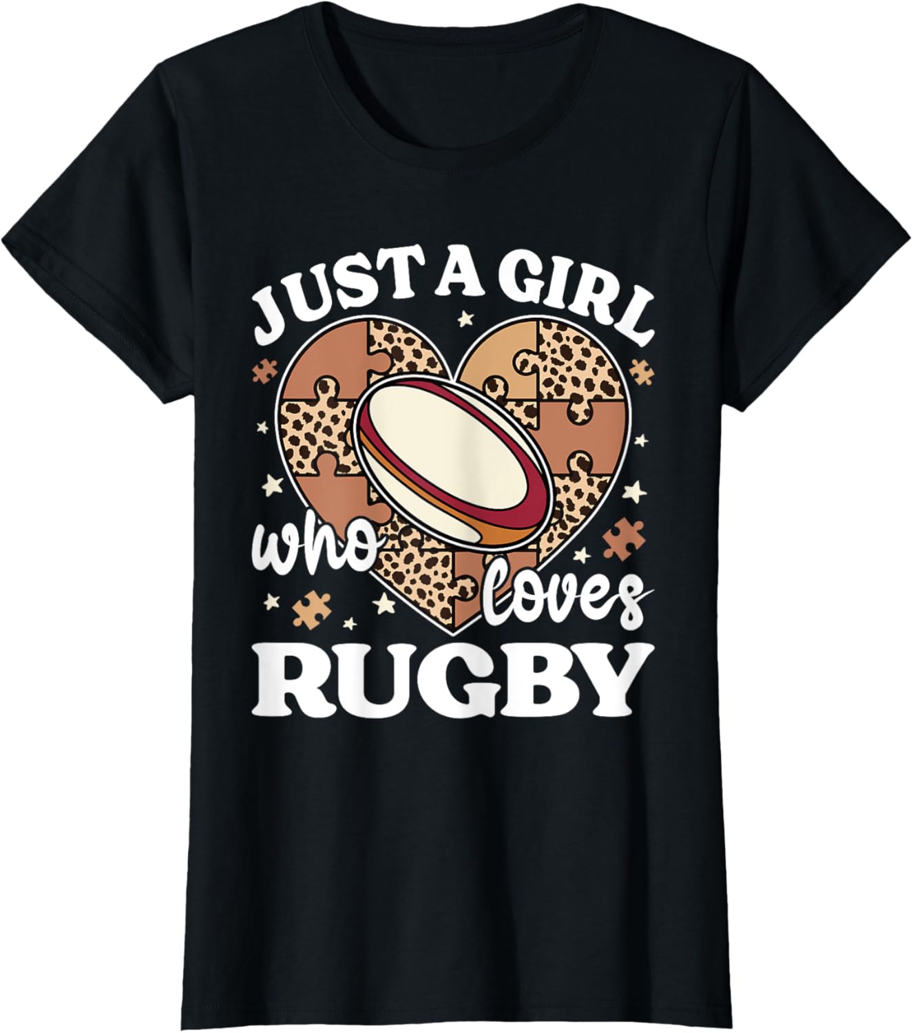 Just A Girl Who Loves Rugby Cheetah Print Girls Rugby Lover Apparel Trending US Hot Right Now