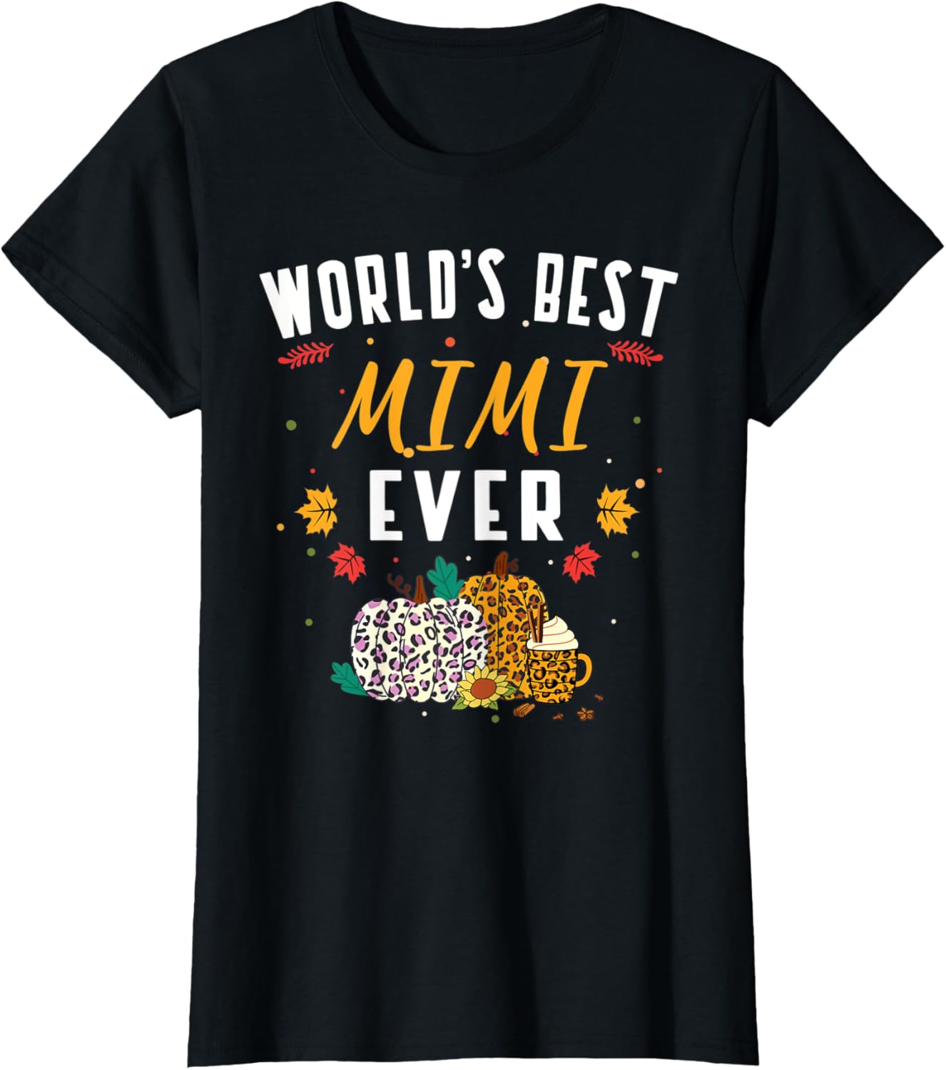 Womens Worlds Best Mimi Ever Fall Leopard Cheetah Print Pumpkin Apparel Trending US US Top Pick