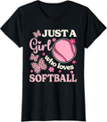 Just A Girl Who Loves Softball Cheetah Print Girls Softball Apparel Streetwear Style Best Seller Look