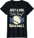 Just A Girl Who Loves Baseball Cheetah Print Kids Baseball Apparel Streetwear Style US Top Pick