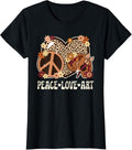 Peace Love Art Lover Artist Cheetah Print Women Art Teacher Apparel Viral TikTok Find US Top Pick