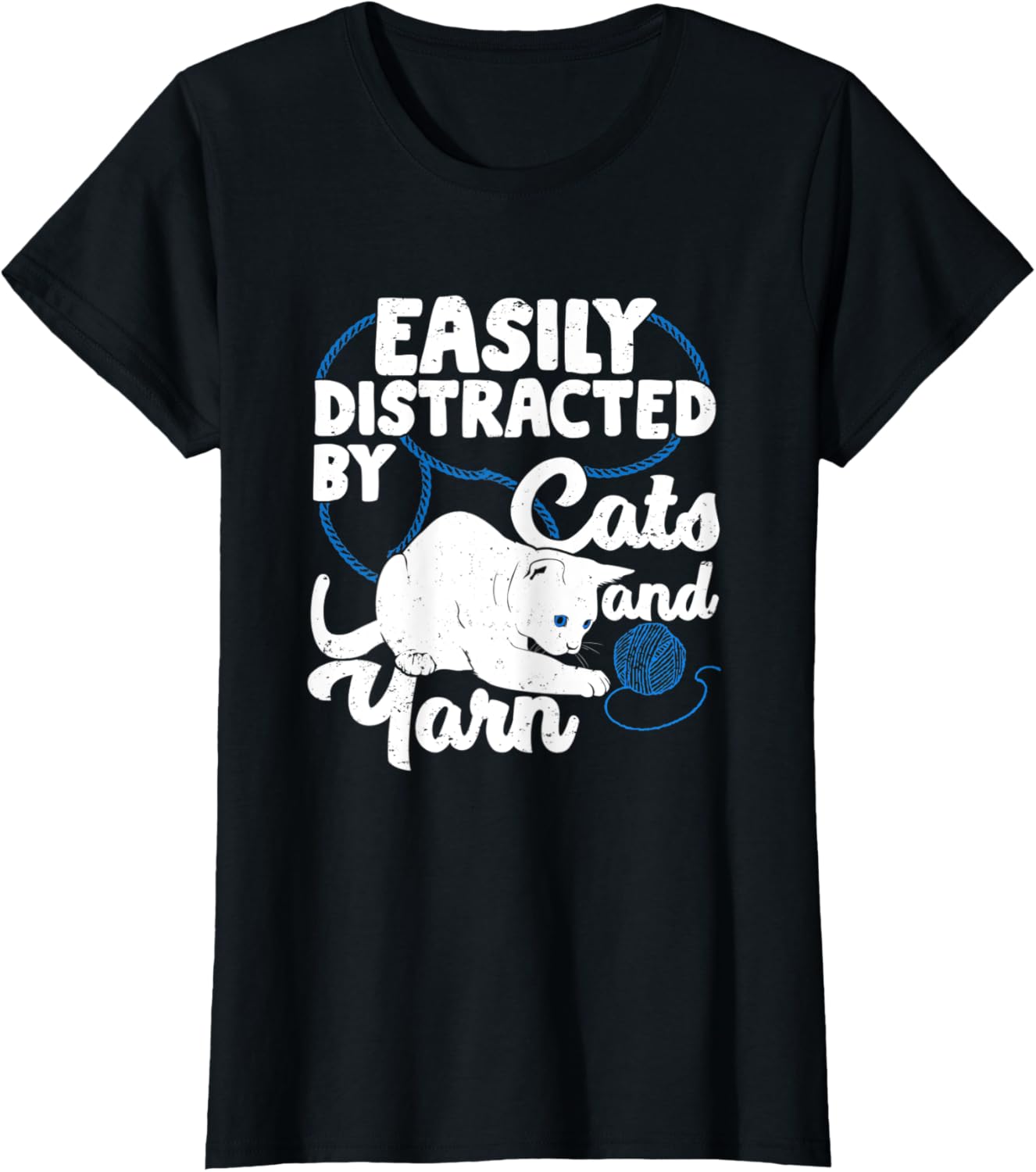 Womens Easily Distracted By Cats And Yarn Yarn Supply | Premium Quality | High CTR Title