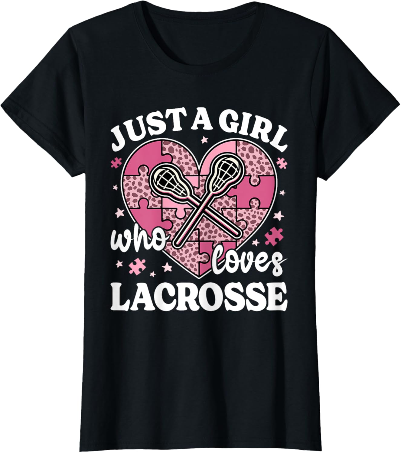 Just A Girl Who Loves Lacrosse Cheetah Print Girls Lacrosse Apparel Premium Print Best Seller Look