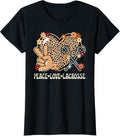 Peace Love Lacrosse Lover Outfit Cheetah Print Girl Lacrosse Apparel Streetwear Style Everyday Wear