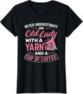 Womens Old Lady Yarn Cup Of Coffee Knitter Knitting Crochet Yarn Supply | Premium Quality | Best Seller Choice