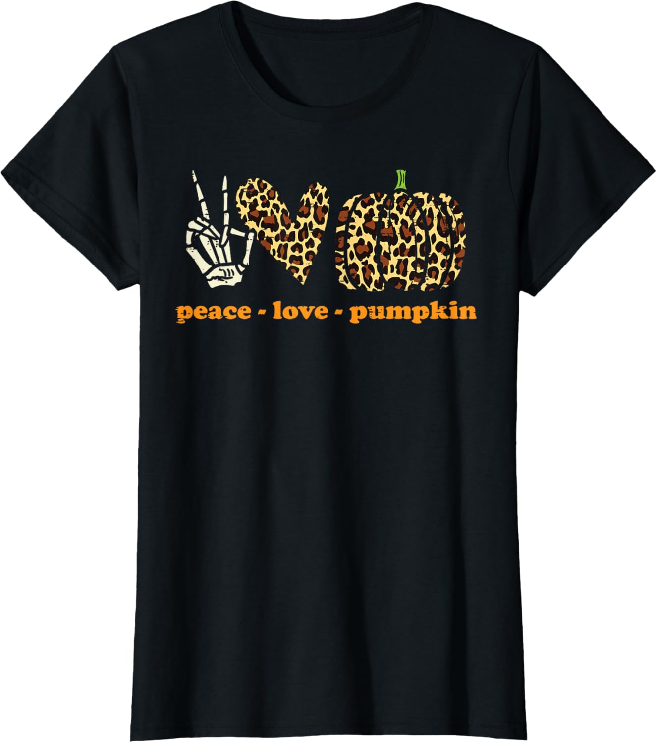 Peace Love Pumpkins Leopard Print Cheetah Halloween Women Apparel Trending US Hot Right Now