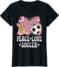 Peace Love Soccer Lover Outfit Cheetah Print Women Soccer Apparel High Search Demand Fan Favorite