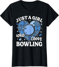 Just A Girl Who Loves Bowling Cheetah Print Girls Bowling Apparel Streetwear Style US Top Pick