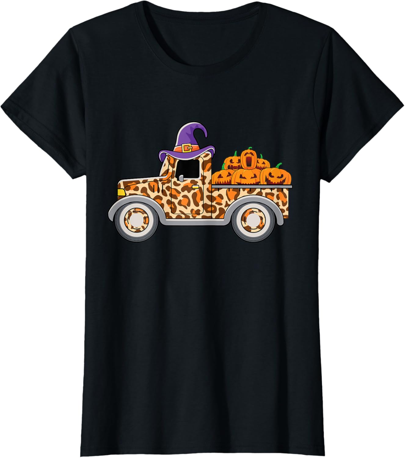 Womens Halloween Women Clothes Fall Pumpkin Cheetah Truck Pumpkin Apparel Viral TikTok Find Best Seller Look
