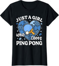 Just A Girl Who Loves Ping Pong Cheetah Print Table Tennis Apparel Comfort Fit Gift Ready