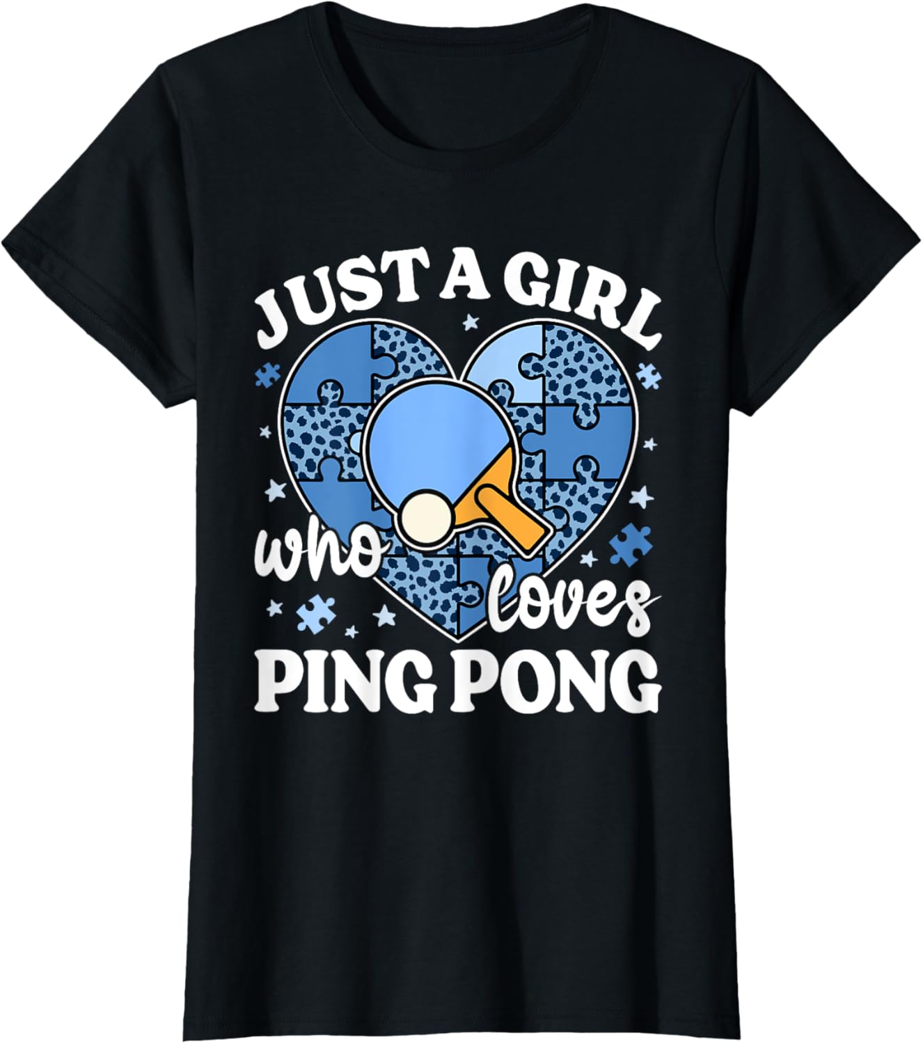 Just A Girl Who Loves Ping Pong Cheetah Print Table Tennis Apparel Comfort Fit Gift Ready