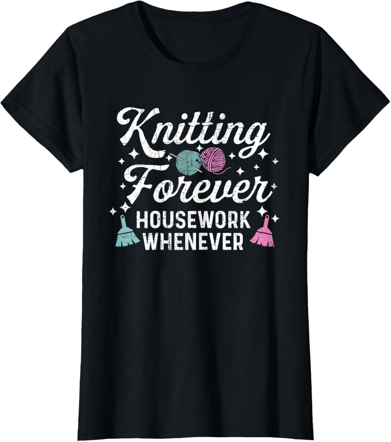 Knitting Forever Housework Whenever Yarn Crochet Distressed Yarn Supply | High Search Volume | Best Seller Choice