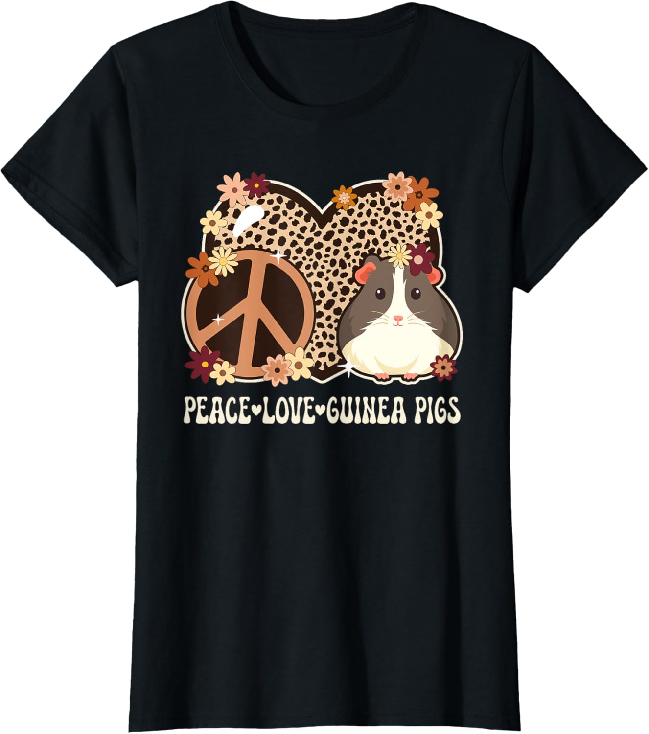 Peace Love Guinea Pigs Cheetah Print Women Guinea Pig Lover Apparel Viral TikTok Find Fan Favorite
