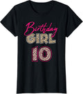 10th Birthday Girl Leopard 10 Years Old Apparel Streetwear Style US Top Pick