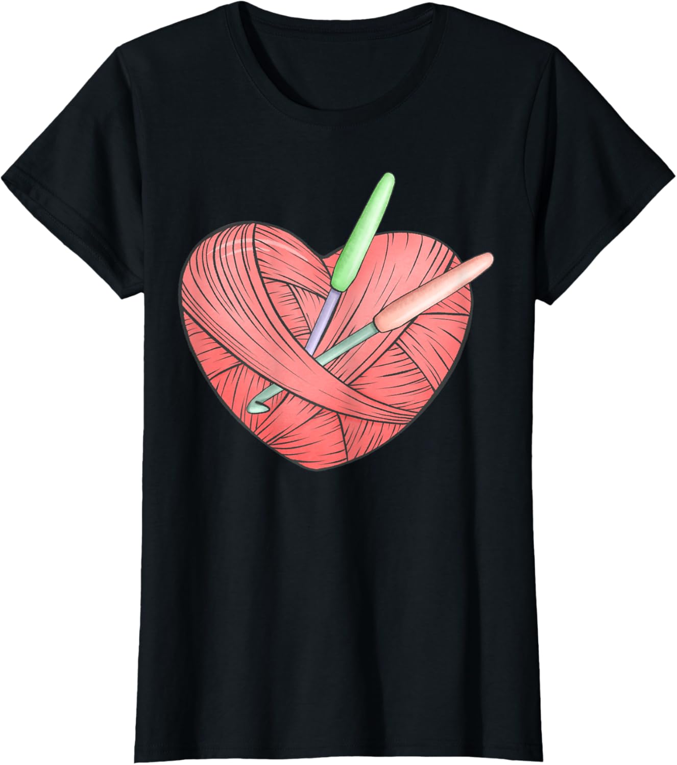 Crochet Lover Gift Yarn Heart Knitter Tee Knitting T-Shirt | Top Rated | Customer Favorite