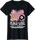 Peace Love Billiards Lover Outfit Cheetah Print Billiards Apparel Streetwear Style Fan Favorite