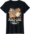 Peace Love Golf Lover Outfit Cheetah Print Women Girls Golf Apparel High Search Demand Everyday Wear