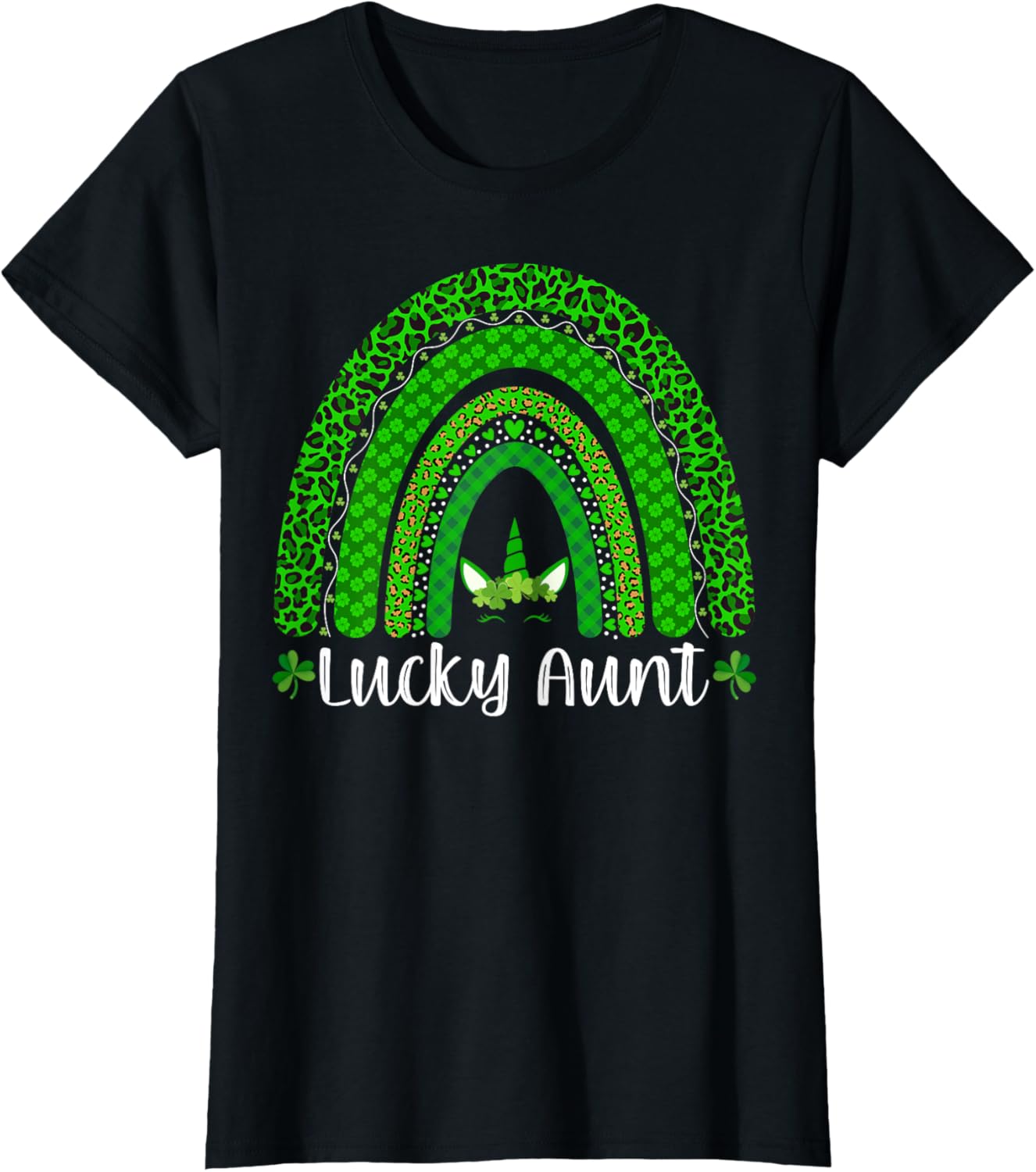 Lucky Aunt Shirt Leopard Print Rainbow Unicorn Patrick s Day T Shirt Premium Print Gift Ready