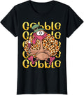 Womens Thanksgiving Gobble Gobble Shirt For Women Cheetah Turkey T Shirt Trending US Hot Right Now