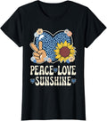 Peace Love Sunshine Cheetah Print Sunflower Women Hippie Apparel High Search Demand Everyday Wear