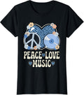 Peace Love Music Lover Cheetah Print Women Girls Musician Apparel Streetwear Style US Top Pick