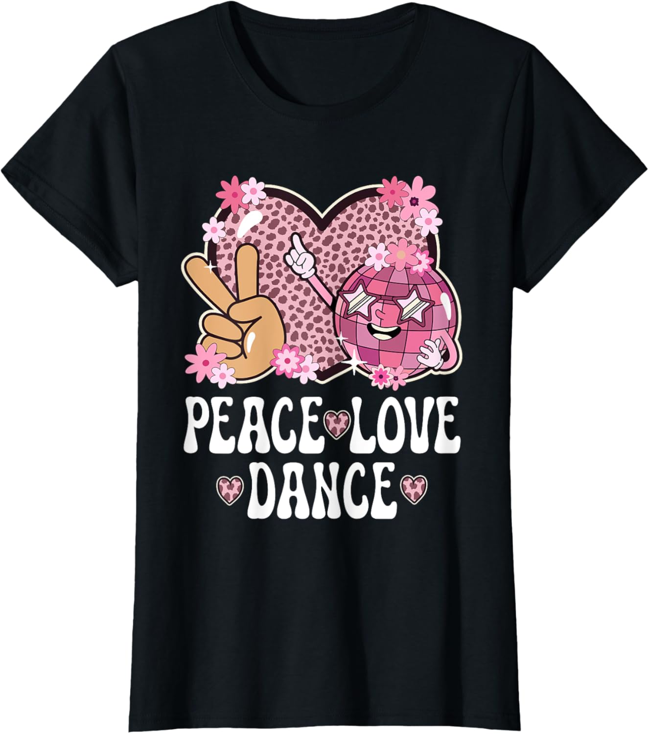 Peace Love Dance Lover Cheetah Print Women Girl Cute Dancing Apparel Comfort Fit Gift Ready