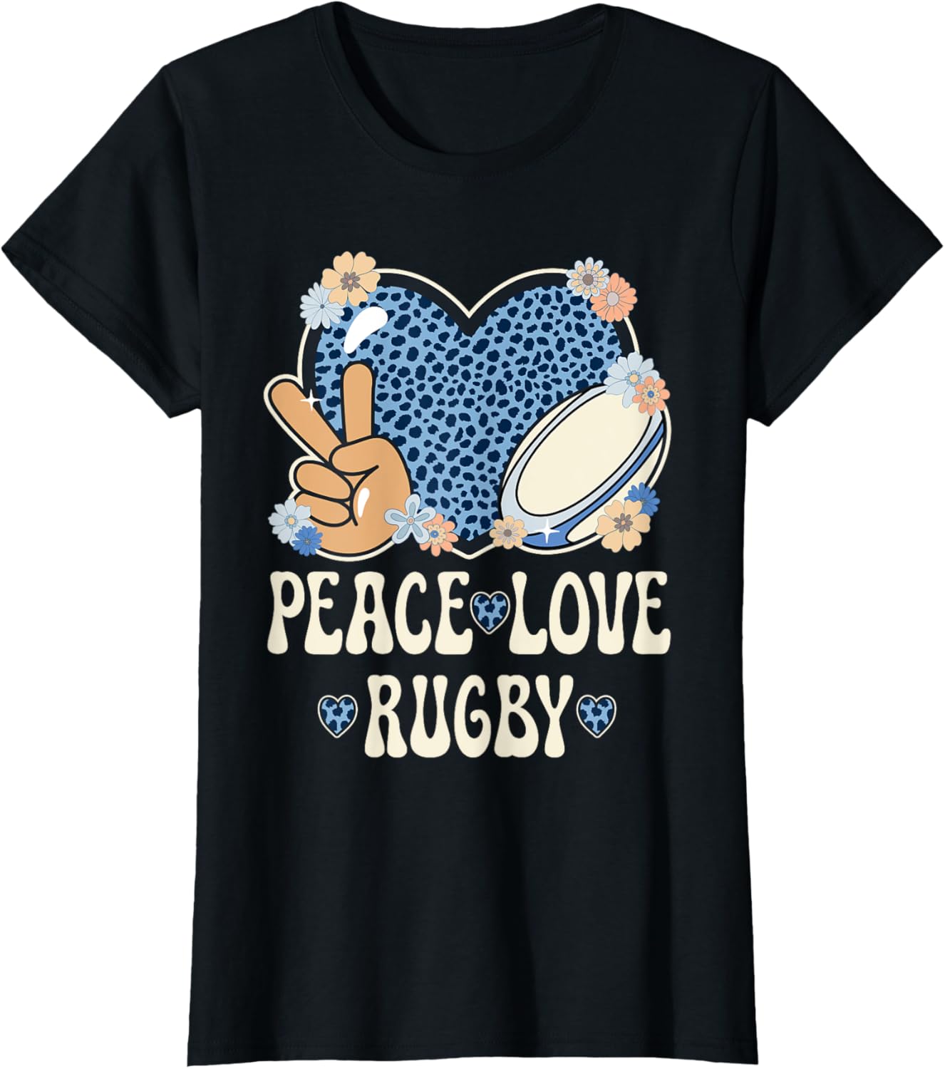 Peace Love Rugby Lover Outfit Cheetah Print Women Girl Rugby Apparel Viral TikTok Find Best Seller Look