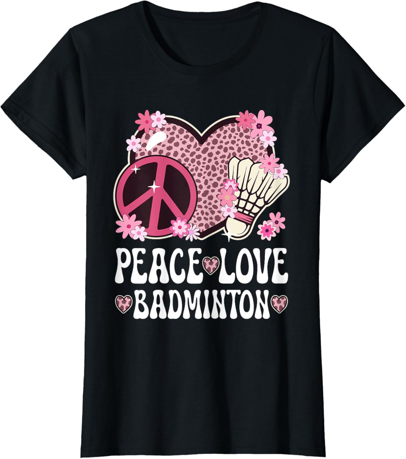 Peace Love Badminton Lover Outfit Cheetah Print Badminton Apparel High Search Demand Fan Favorite