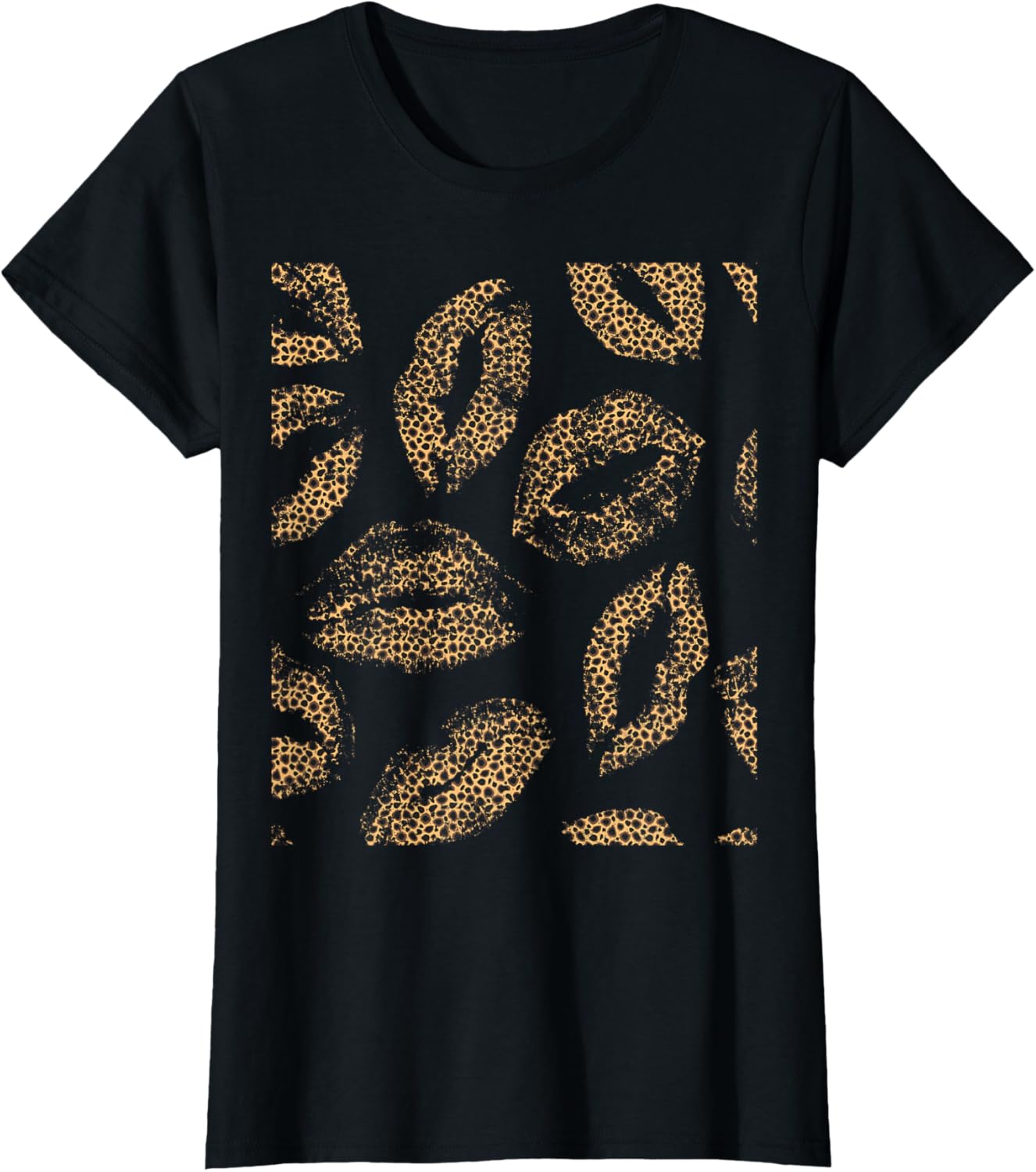 Leopard Cheetah Print Lips Kisses Funny Apparel Trending US Everyday Wear