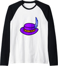 Purple Hat with Blue Feather Cheetah Pattern Band Raglan Baseball Tee T Shirt Streetwear Style Fan Favorite