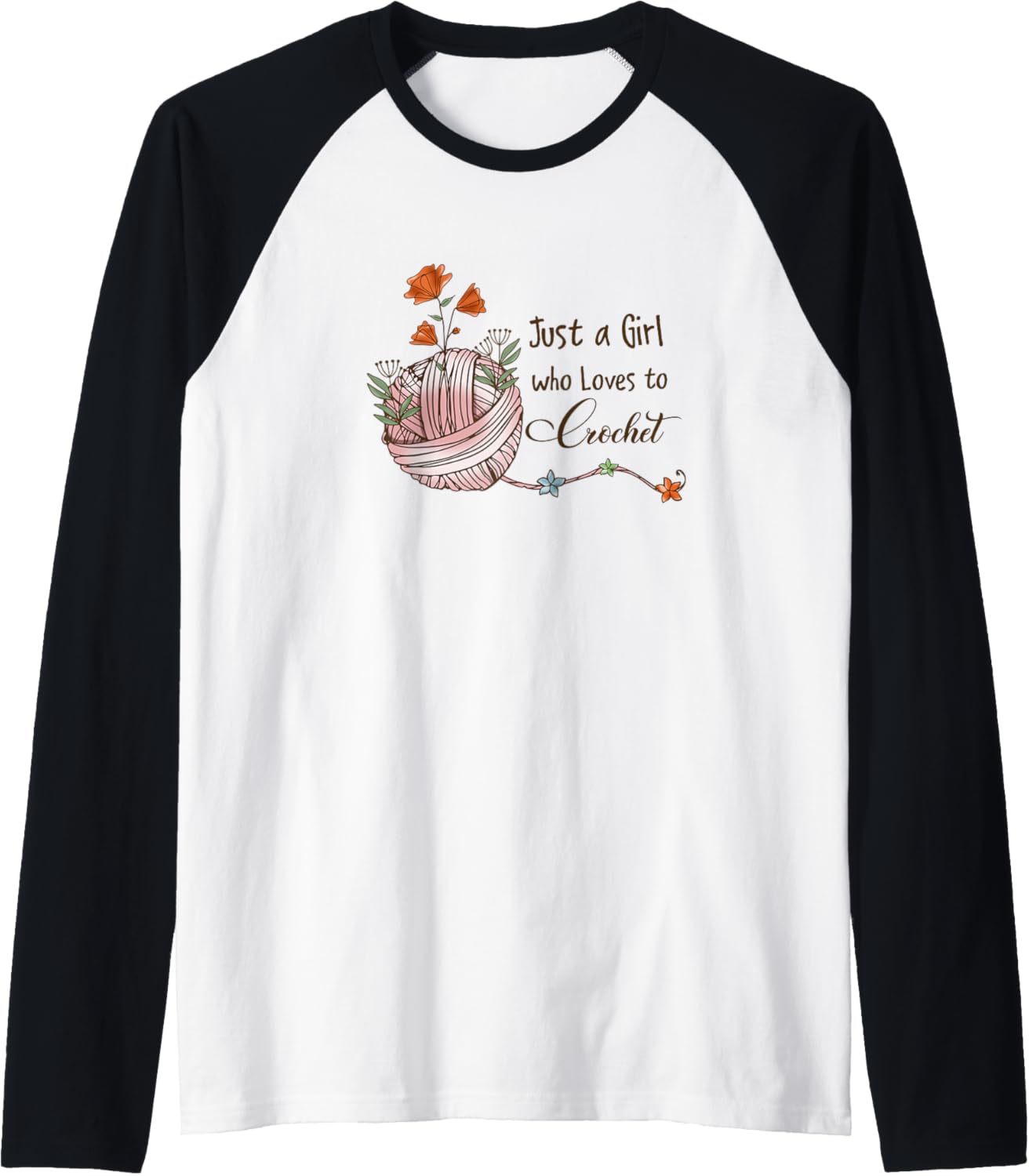 Funny Crochet Graphic Theme Tee Shirts Yarn Crochet Lover Raglan Baseball Tee T-Shirt | Trending 2025 | Best Seller C...