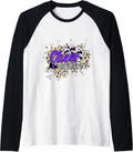 Cheer Captain Purple Leopard Cheetah Splash Pom Poms Raglan Baseball Tee T Shirt Viral TikTok Find Fan Favorite