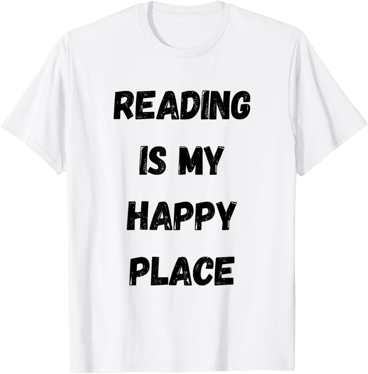 Reading is My Happy Place - Elegant Typography Design Apparel | Google Shopping Optimized | Aesthetic Casual Look