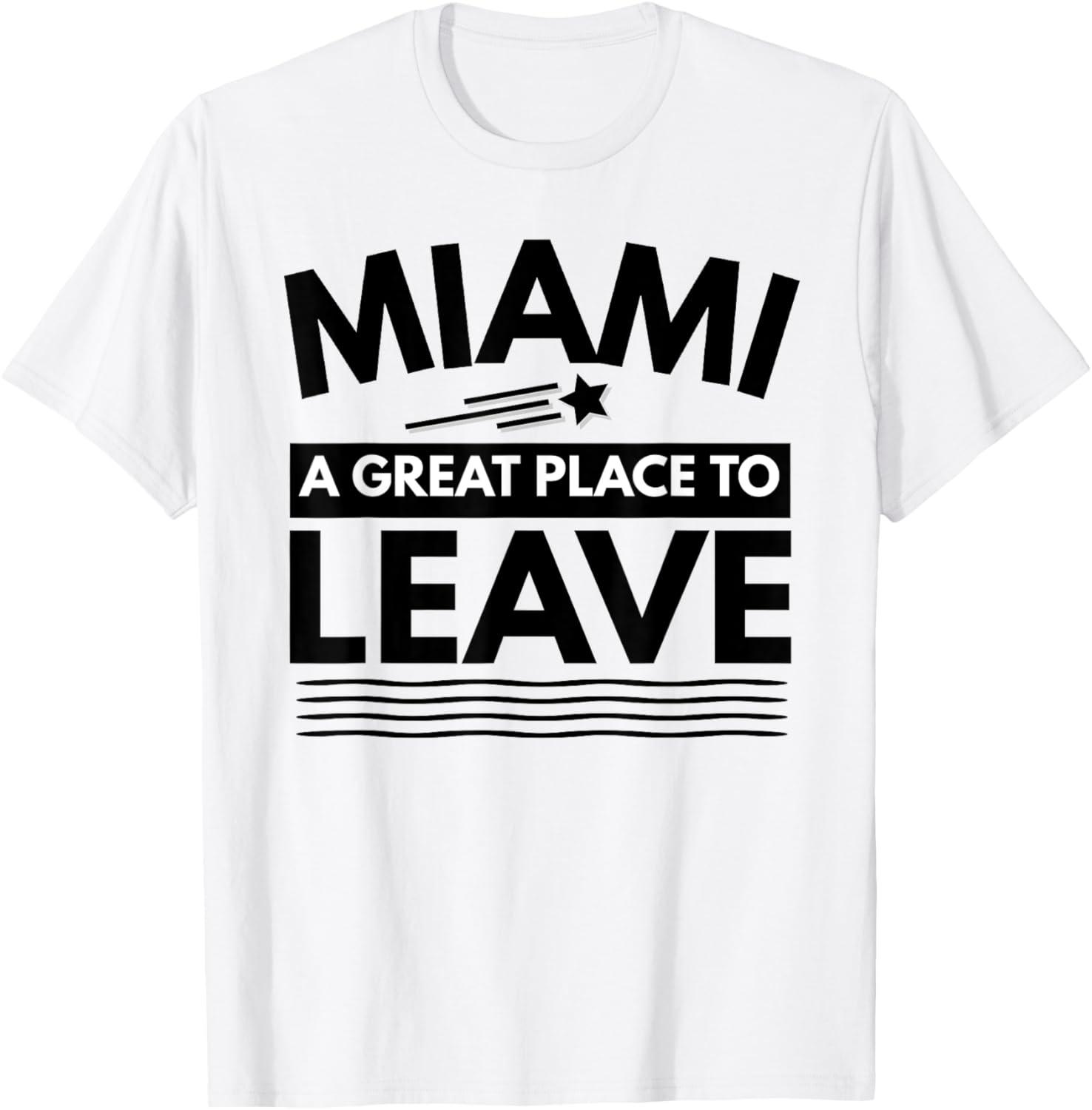 Funny Miami A Great Place To Leave Miami Sarcasm Retro Tees Apparel | Google Shopping Optimized | Top Rated Comfort