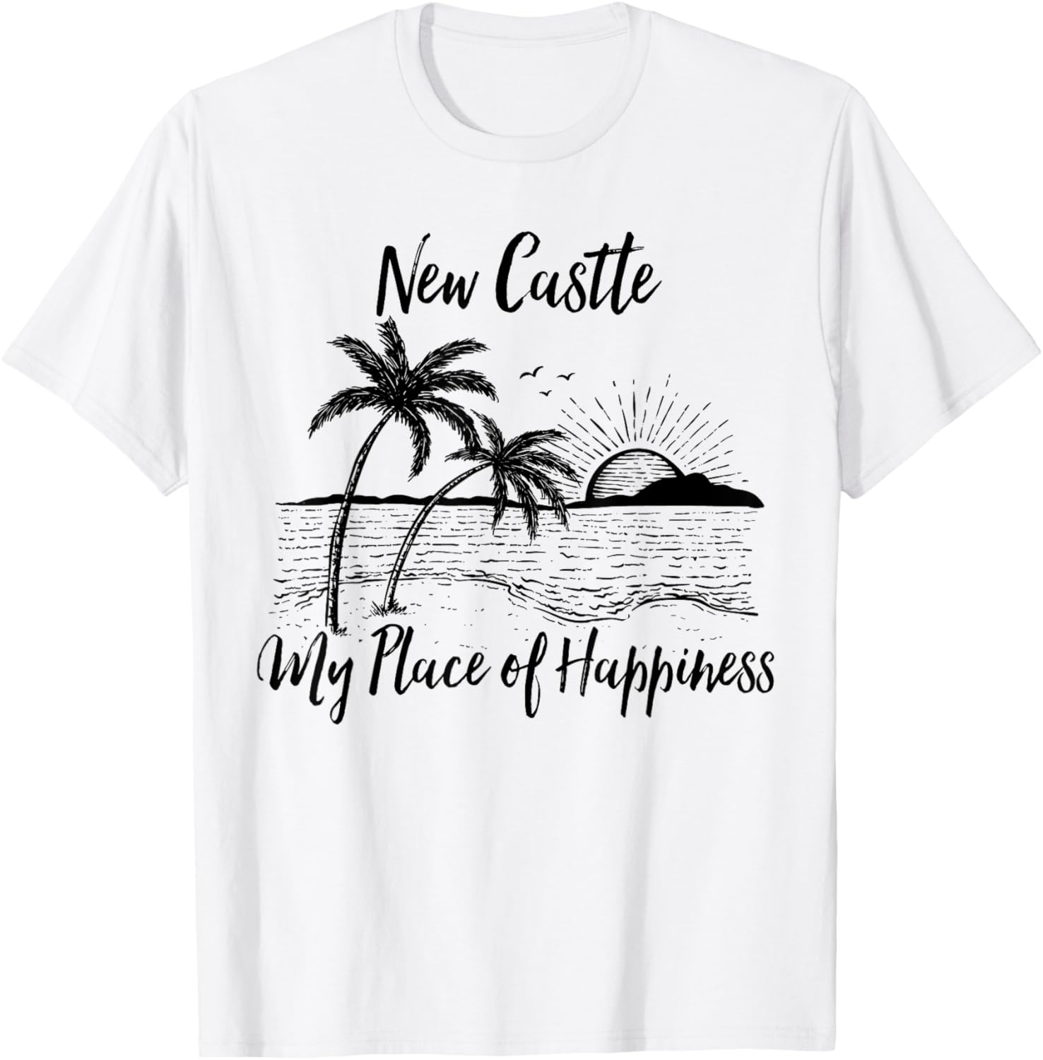 New Hampshire Beach My Place Of Happiness - New Castle Apparel | Google Shopping Optimized | Aesthetic Casual Look