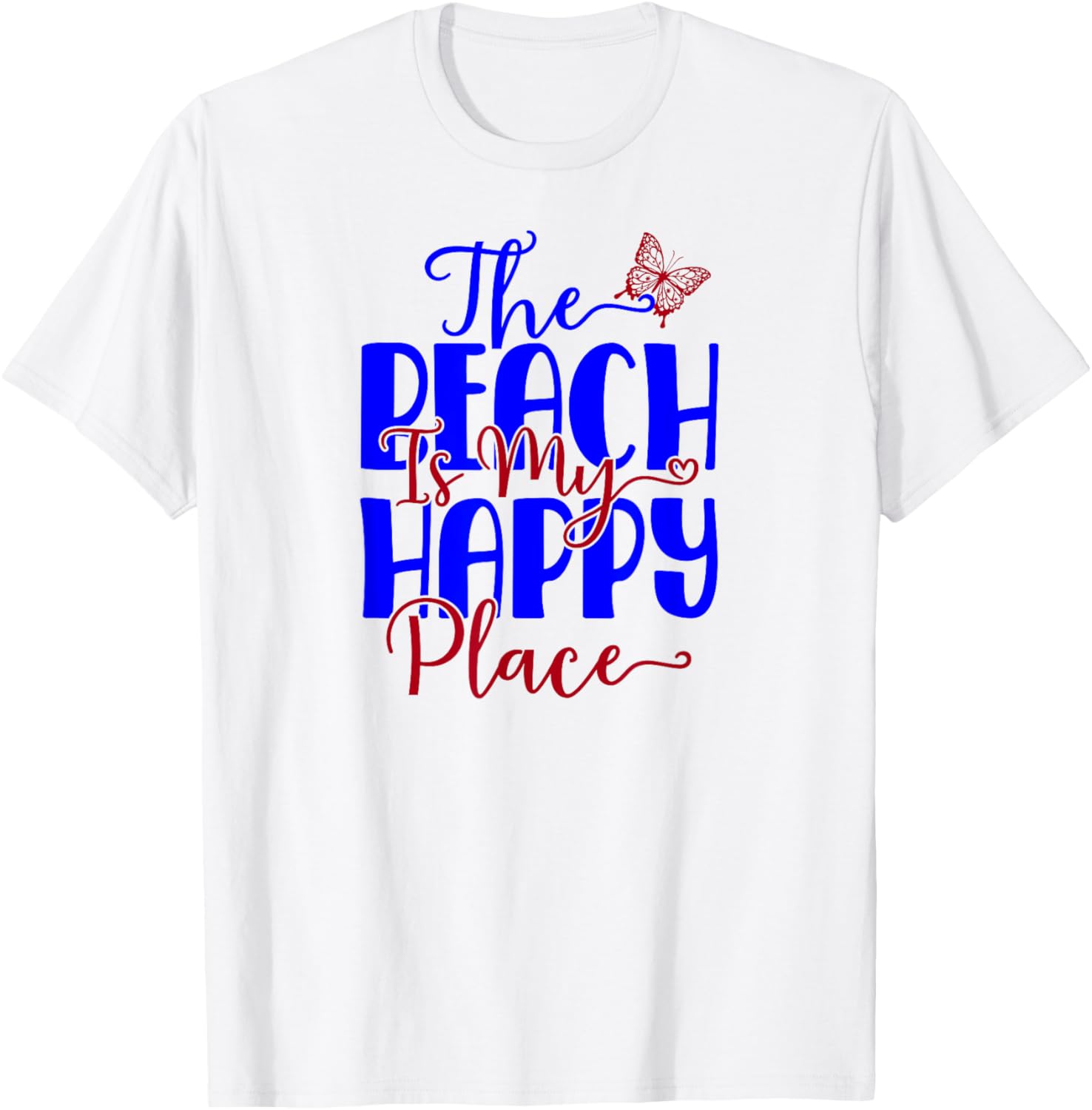 The Beach Is My Happy Place Tropical Summer Vacation Apparel | Google Shopping Optimized | Customer Favorite