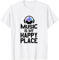 Cool Music Is My Happy Place DJ DVD Enthusiasts gift Apparel | Bestseller Style | Daily Wear Essential