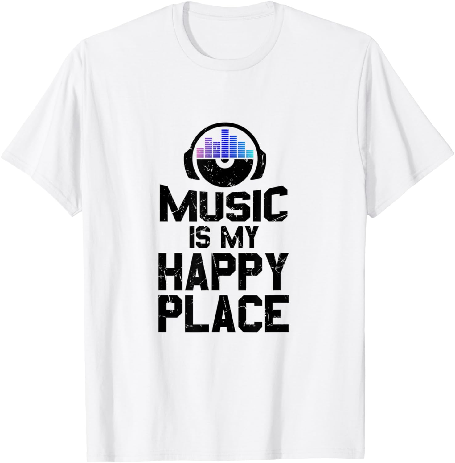 Cool Music Is My Happy Place DJ DVD Enthusiasts gift Apparel | Bestseller Style | Daily Wear Essential