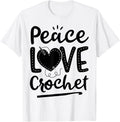 Peace Love Crochet Heart Women Crocheter Crocheting Yarn Yarn Supply | Viral US Pick | Customer Favorite