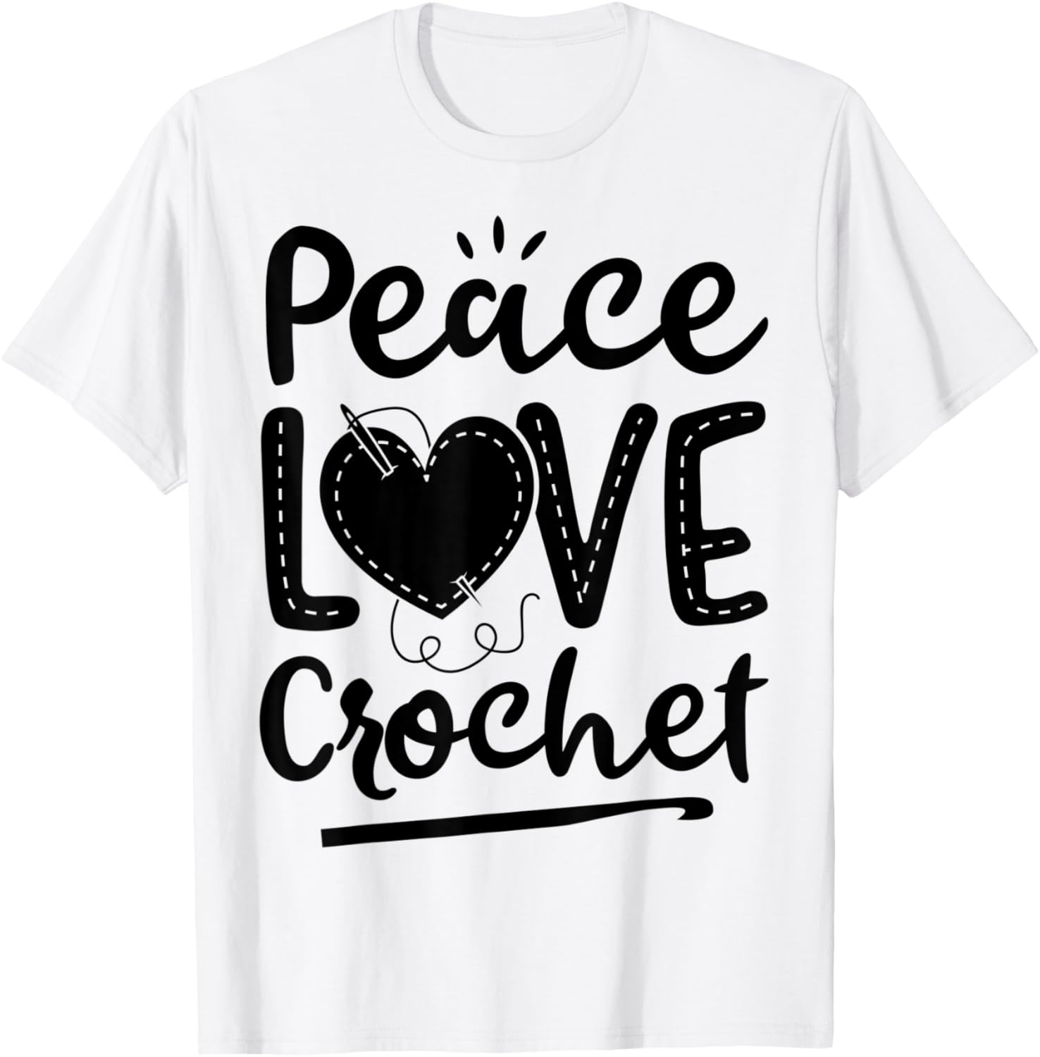 Peace Love Crochet Heart Women Crocheter Crocheting Yarn Yarn Supply | Viral US Pick | Customer Favorite