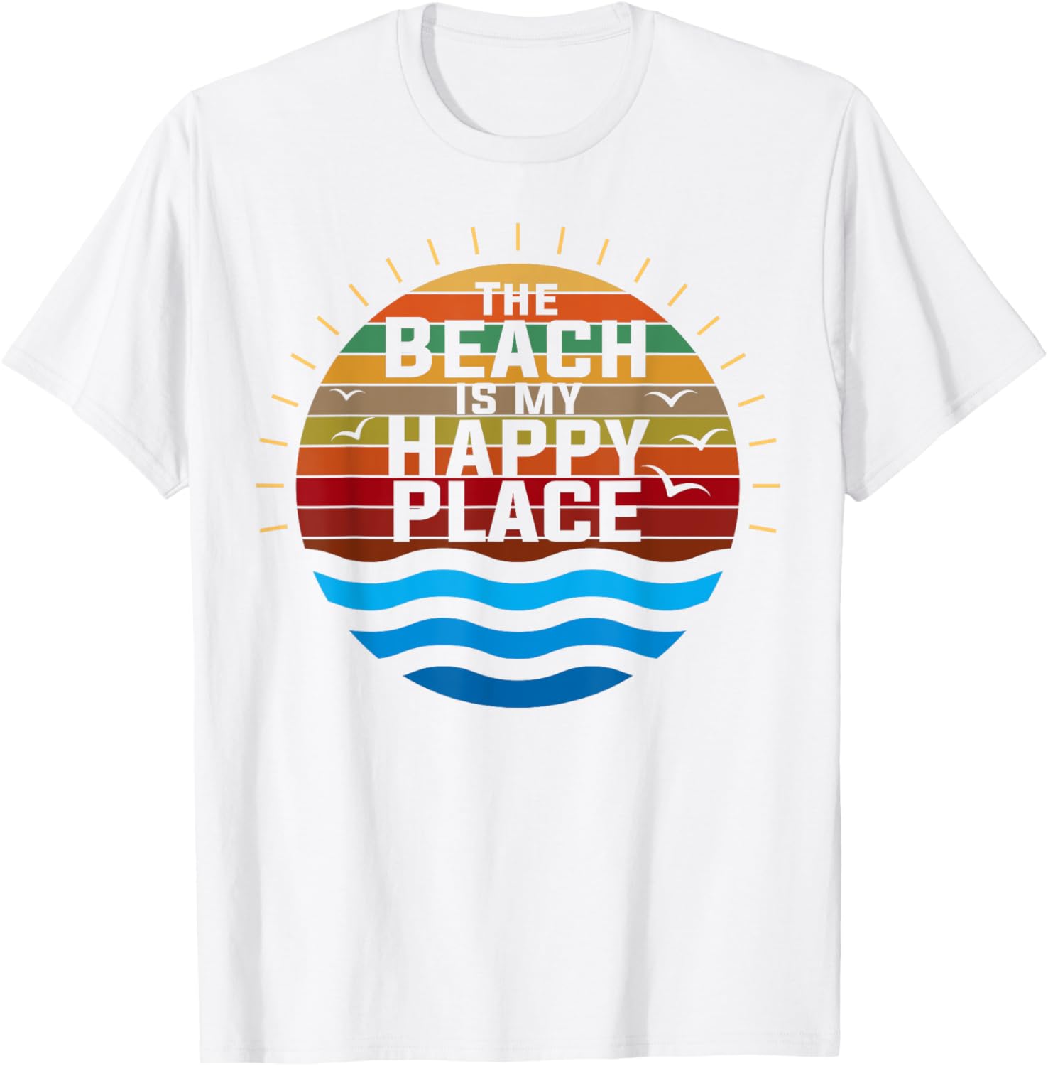 The Beach is My Happy Place Shirt Vacation Summer T-shirt T-Shirt for Men Women Kids T-Shirt | Top Conversion Title | Daily Wear Essential