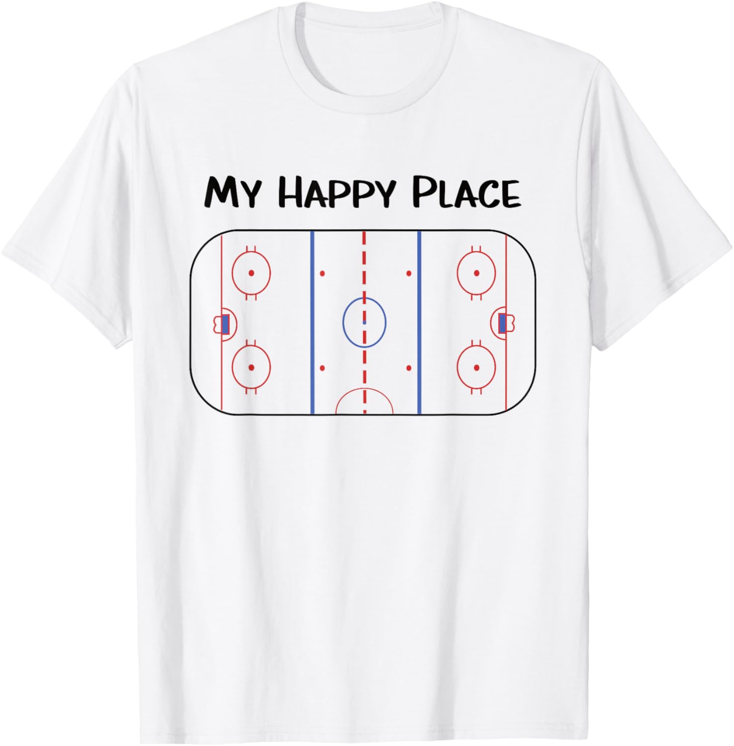 My Happy Place is at the hockey rink short sleeve T-Shirt | Premium Quality | Aesthetic Casual Look