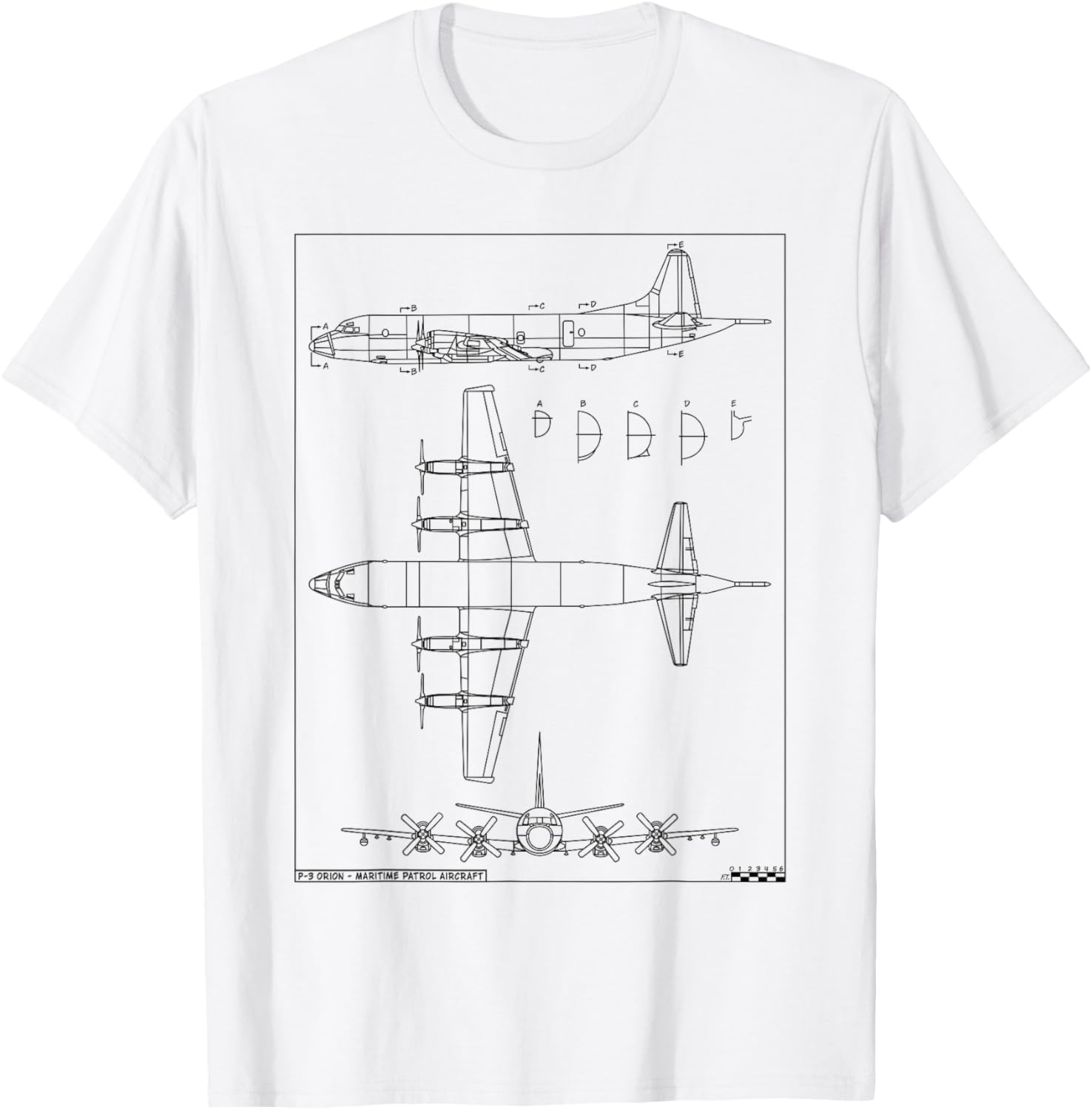 P-3 Orion American Patrol Plane Blueprints Apparel | Best Seller Pick | Comfort Daily Wear