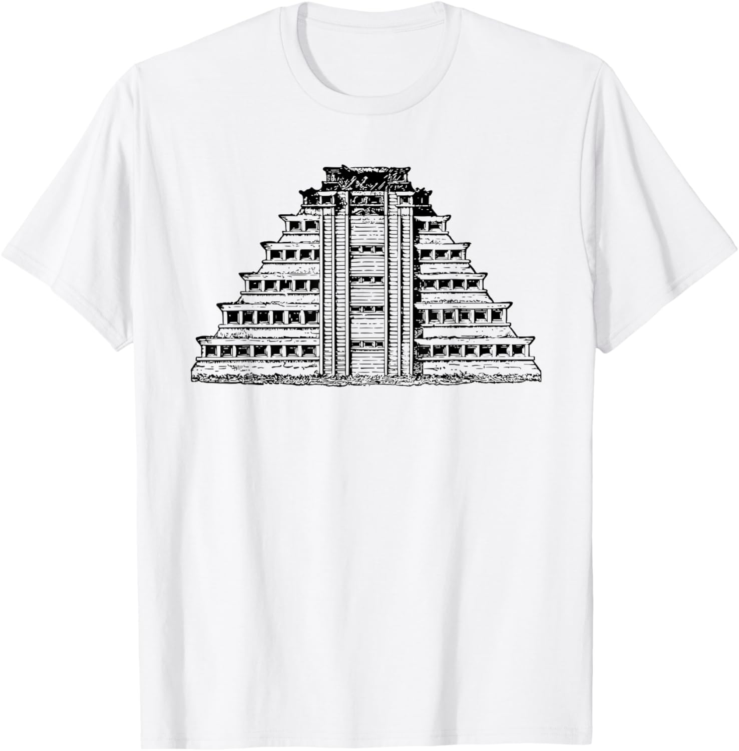 Aztec Pyramid Illustration Homes Of Gods Places of Worship Apparel | Top Conversion Title | Top Rated Comfort