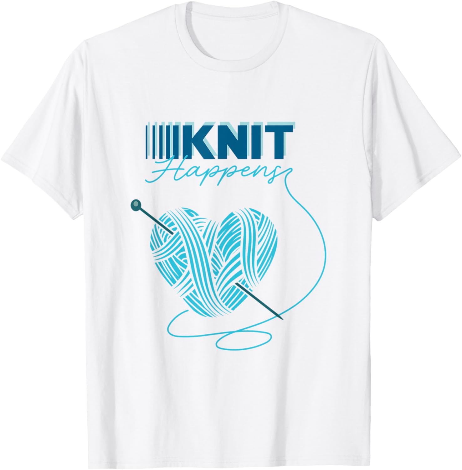 funny knit happens tee heart yarn tee funny gift for knitter T-Shirt | Top Rated | Customer Favorite
