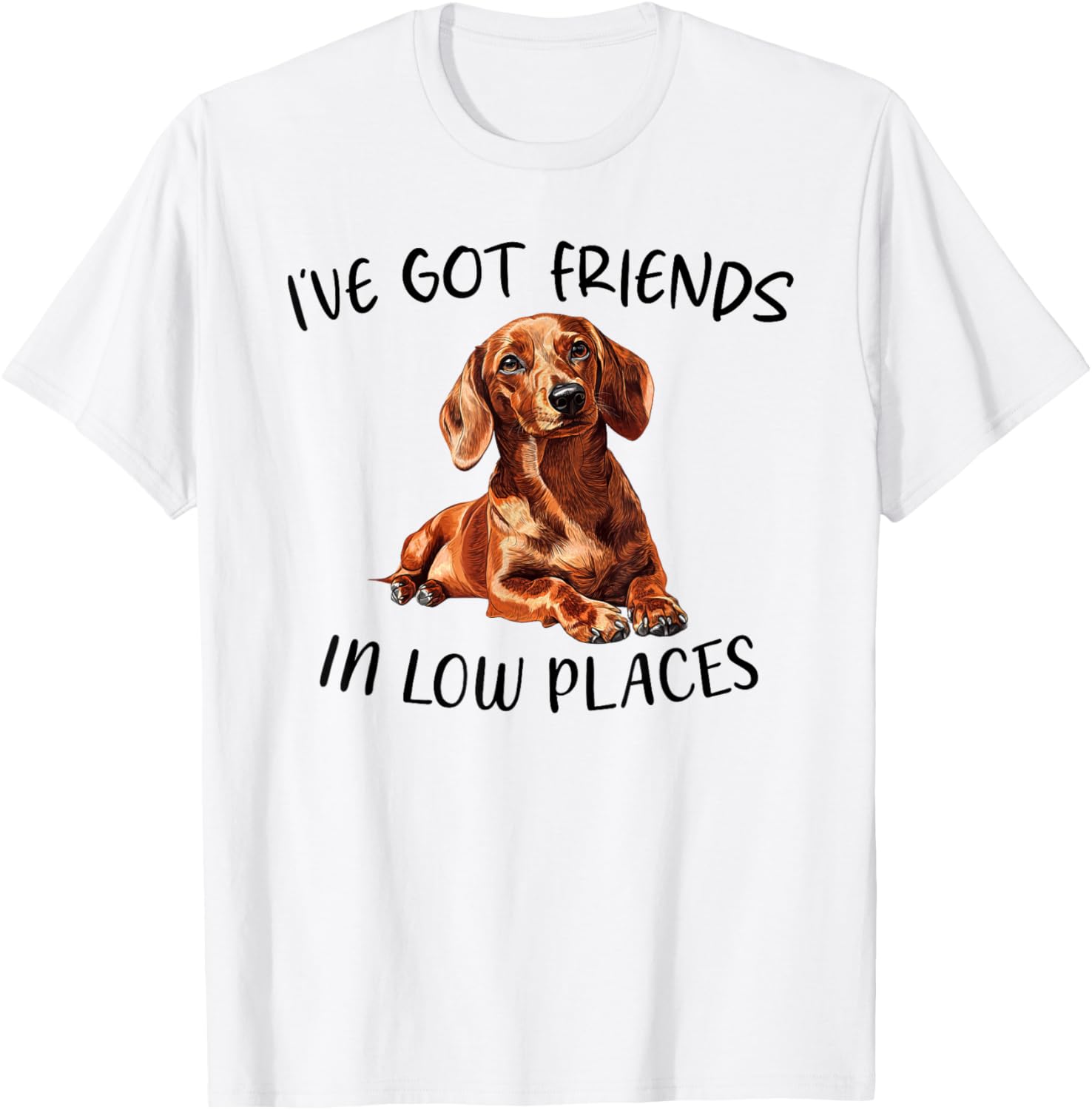 I u2019ve Got Friends In Low Places Funny Dachshund Apparel | Google Shopping Optimized | Customer Favorite