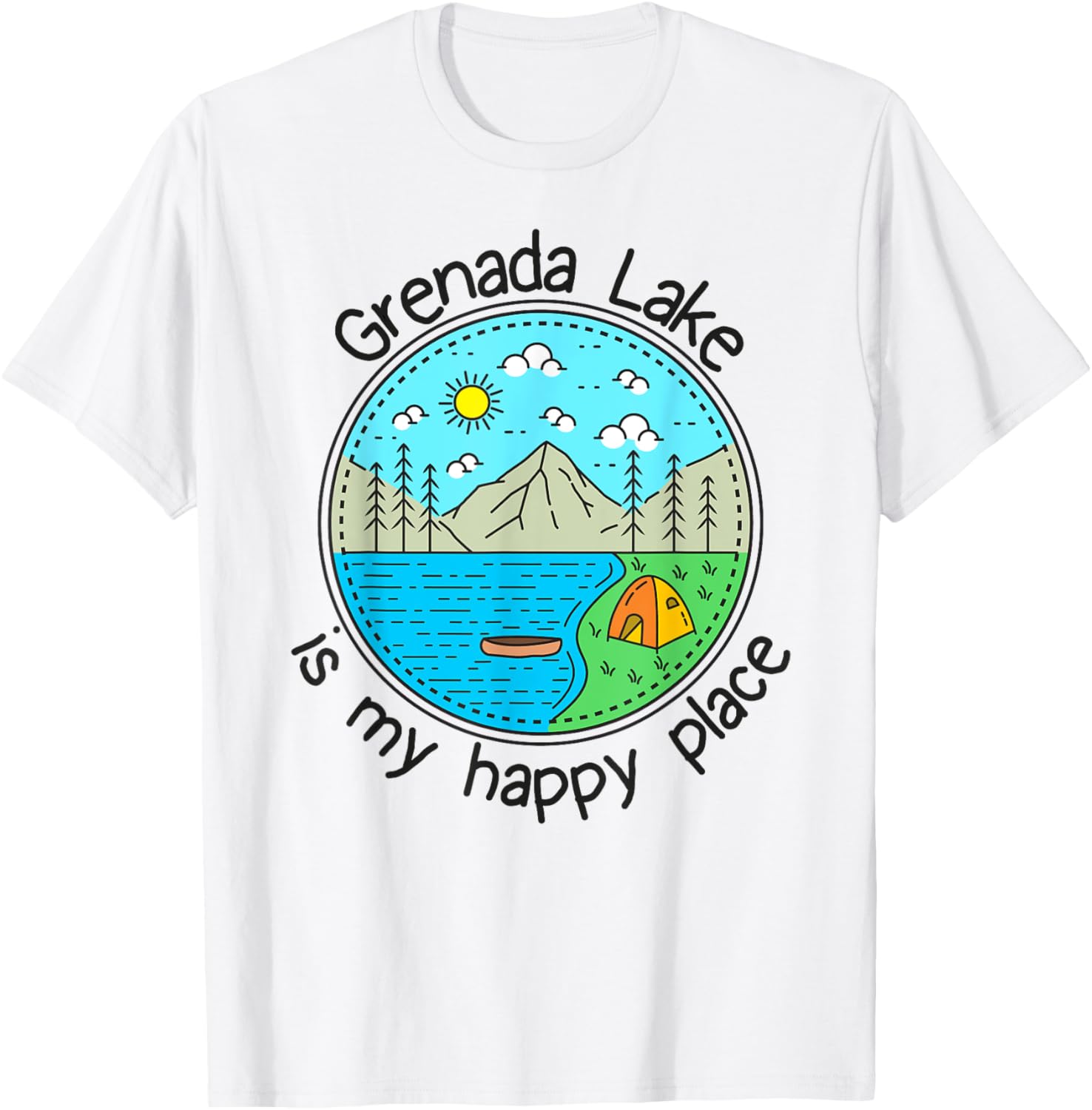 Fishing Boating Camping - My Happy Place Grenada Lake Apparel | US Viral Pick | Perfect Gift Choice